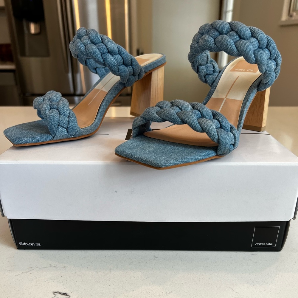 Dolce Vita Paily Denim Heels - Size 5.5